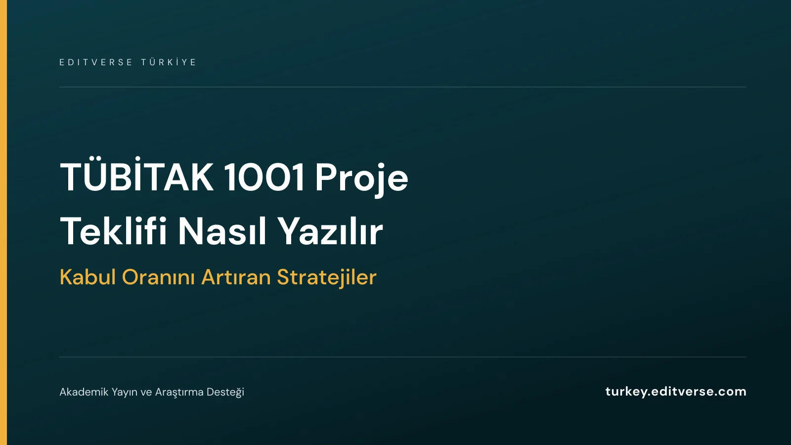 TÜBİTAK 1001 Proje Teklifi Nasıl Yazılır: Kabul Oranını Artıran Stratejiler — Editverse Türkiye
